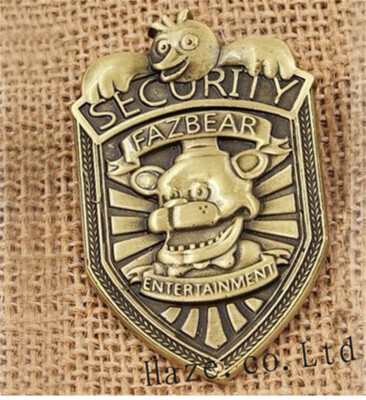 Marke FNAF fünf Nächte bei Freddy's Security Badge Pin Silber Badge Neu Gift