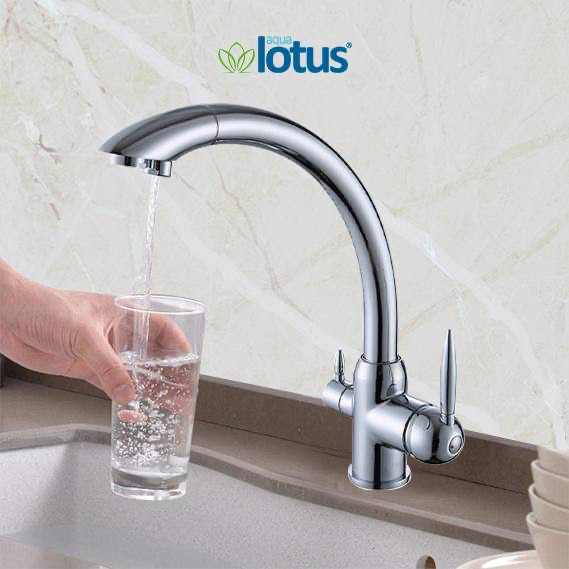 Drei-Wege-Wasserhahn 3 in 1 Armatur Küche Chrom Wasserhahn Wasserfilter YZ-1699