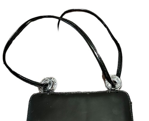 Vintage Charles Jourdan Black Patent Leather Shoulder Cross-Body Shoulder Bag - Picture 9 of 24