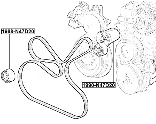 1988-N47D20 Febest PULLEY IDLER 11287800562 - image 2 of 4