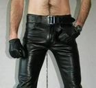 Men's Black Genuine Lambskin Real Leather Casual Jeans Biker Leather Pant