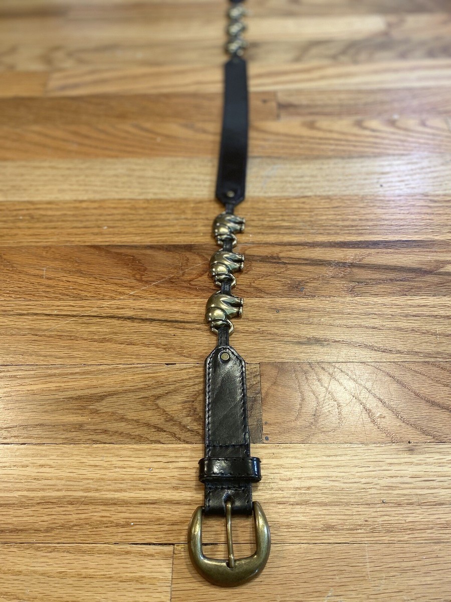 Liz Claiborne Brass And Leather Elephant Belt —Medium | eBay display picture 3