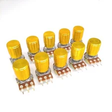 US Stock 10 Units 100K B100K OHM Linear Taper Rotary Potentiometer POT Gold Knob