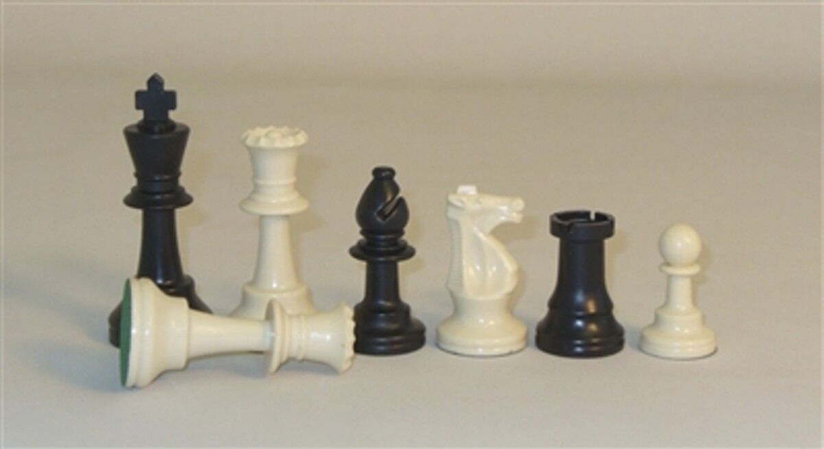 Park Game Series Plastic Chess Set Black & Sandal Pieces - 3.75