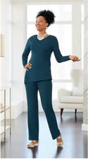 Size M Ashro Blue Formal Church Wedding Dinner Date Telea Pant Set Suit