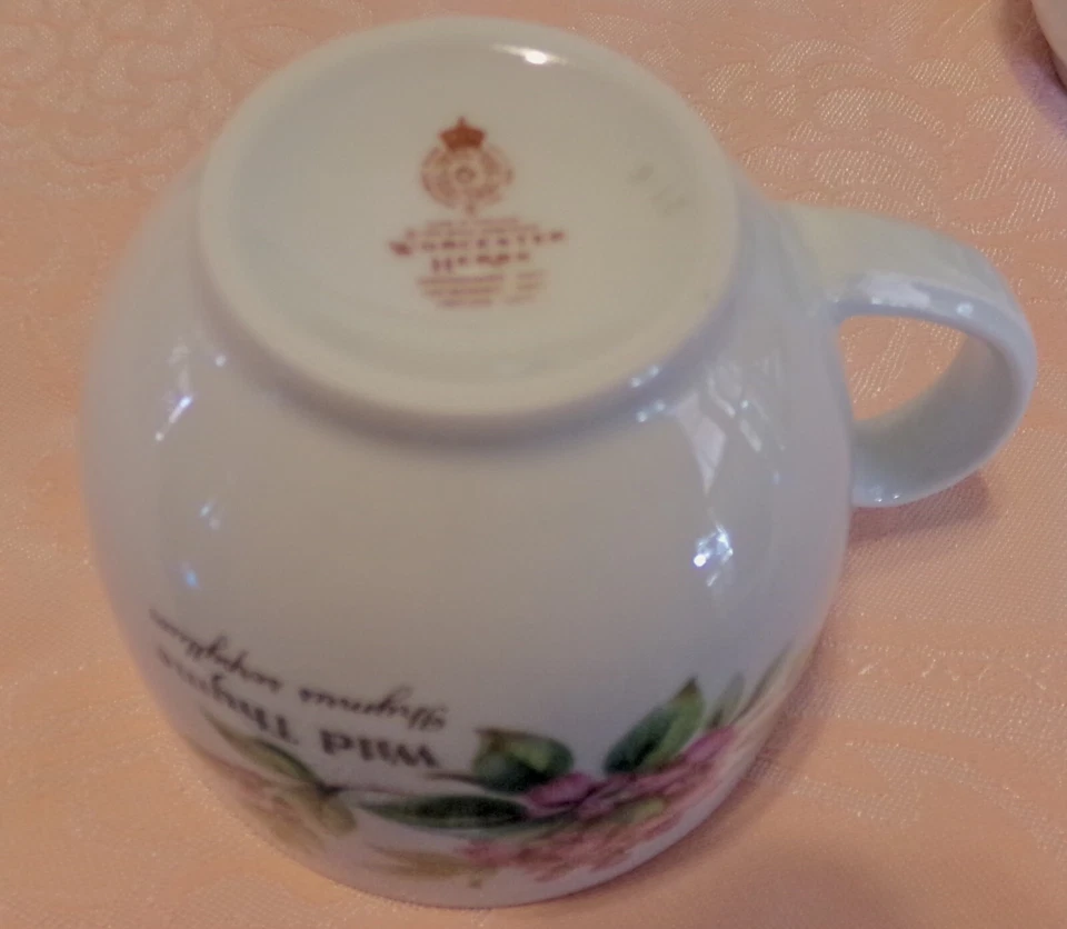 4 сменные чашки Royal Worcester с травами чайные чашки тимьян Feverfew б/у в отличном состоянии! - Изображение 3 из 4