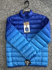 NWT - EDDIE BAUER Kids Down Packable Blue Ombr Puffer Jacket Size XL 14/16