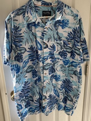 SALT LIFE LIVE SALTY S/S Blue /White Tropical Shirt Size XL Mens  A98