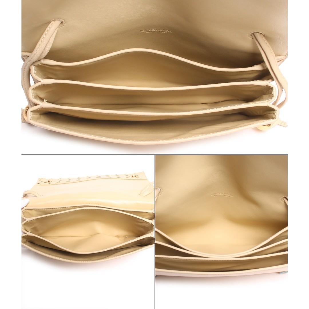 BOTTEGA Veneta Leather shoulder bag gold hardware Trio Small