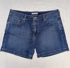 Levis Womens 515 Jean Shorts Blue Stretch Medium Wash Mid Rise Pockets 12