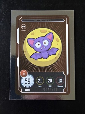 VeeFriends Bold As F*ck Bat Rare #033/500 Serial Numbered Foil Card   Zerocool 