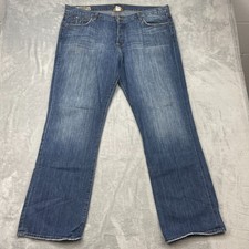 Lucky Brand Jeans Mens 42 (44x35) Blue Denim Faded Slim Bootcut Leg USA Made