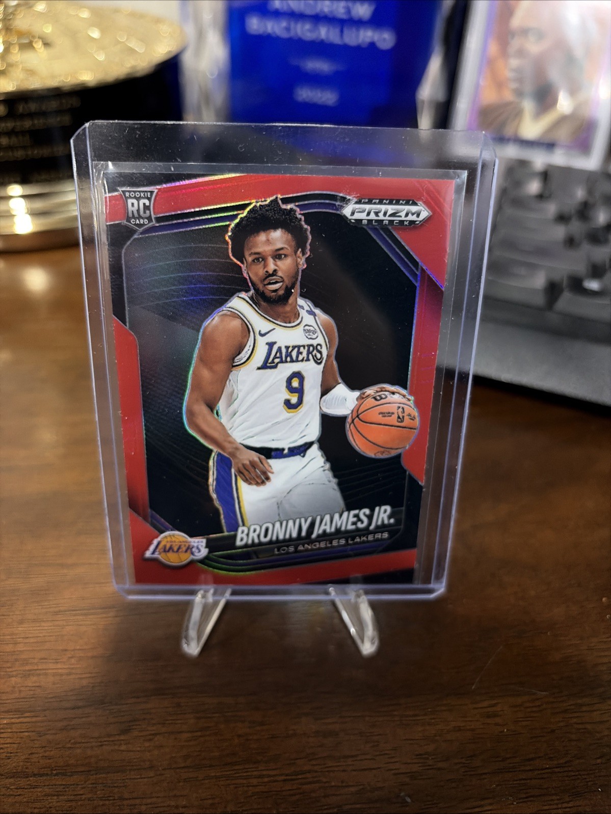 2024-25 Panini Prizm Black - Bronny James, Bronny James #94 Red Prizm /299 (RC)