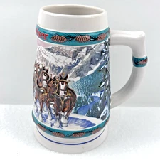 1993 Anheuser Busch Budweiser Holiday Christmas Beer Stein Special Delivery