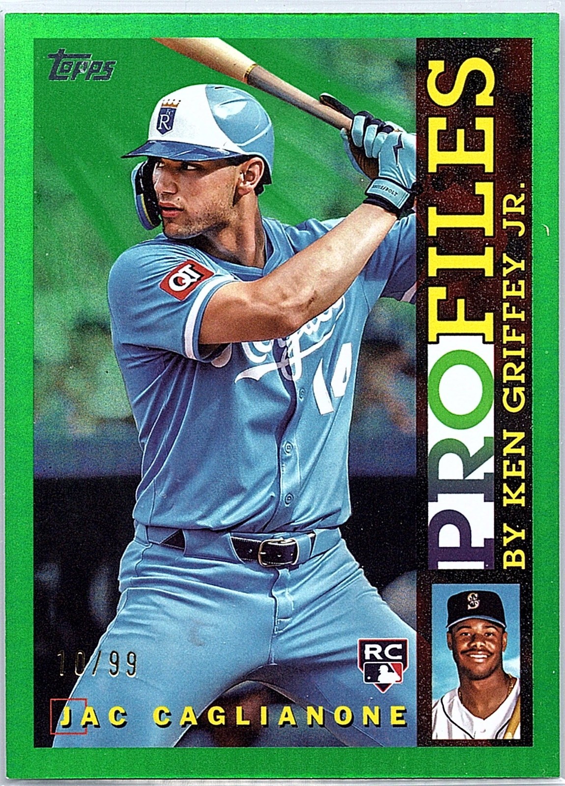 2026 Topps Series 1 Jac Caglianone #TP-22 Profiles By Ken Griffey Jr Green /99