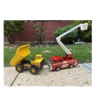 Tonka Turbo-Diesel Yellow Dump Truck & Snorkel Unit 3 Red Fire Rescue Steel