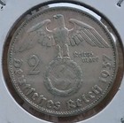 1937 G 2 Mark German Silver WWII Coin 3rd Reich Reichsmark Coin Combine — photo 1