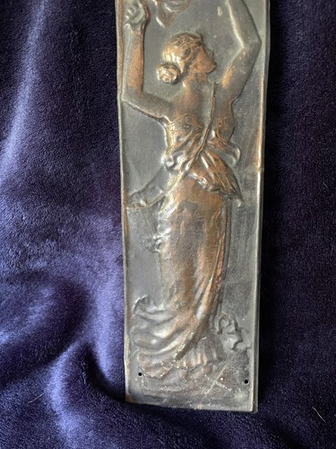 Art Nouveau Style Pressed Copper Decorative Door Panel Push Plate - Bild 4 von 7