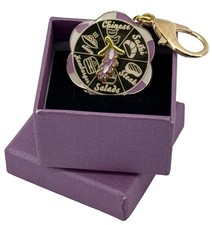 Meal Spinner Keychain Food Choice Wheel Sushi Steak Salad Charm Lavender Gift