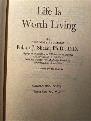 #ad #ad 1953 2nd Print: Life is Worth Living; Fulton J. Sheen HCDJ Catholic Inspiration $15.00