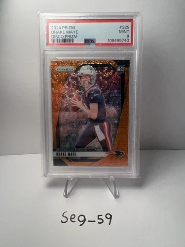 2024 Panini Prizm Disco Prizm Rookie #329 Drake Maye PSA 9 Patriots NFL
