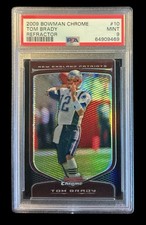 2009 bowman chrome #10 tom brady; base SSP refractor PSA 9  (iAPPEAL++)
