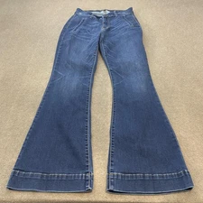 Judy Blue Jeans Womens 14W Blue Flare Trouser Stretch Denim Plus Size High Rise