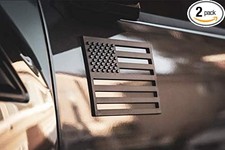 Black American Flag Emblem Decal Cut-Out - Set of 2 3D 3M Adhesive Badge fo