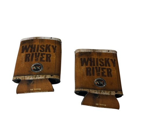 Lot of 2 Whisky River WR Beer & Wings 2015 Can Coozie Koozie