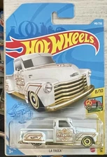 2022 Hot Wheels LA TROCA White w/Gold Lace Spoke Wheels