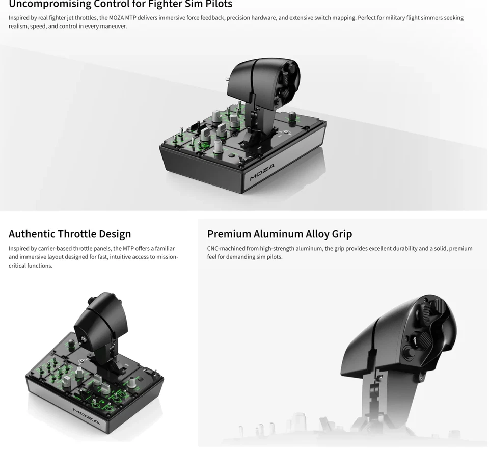 NEU MOZA MTP F18 Vibration Throttle Startp Panel DCs Home Cockpit Jet Flightsim - Bild 3 von 4