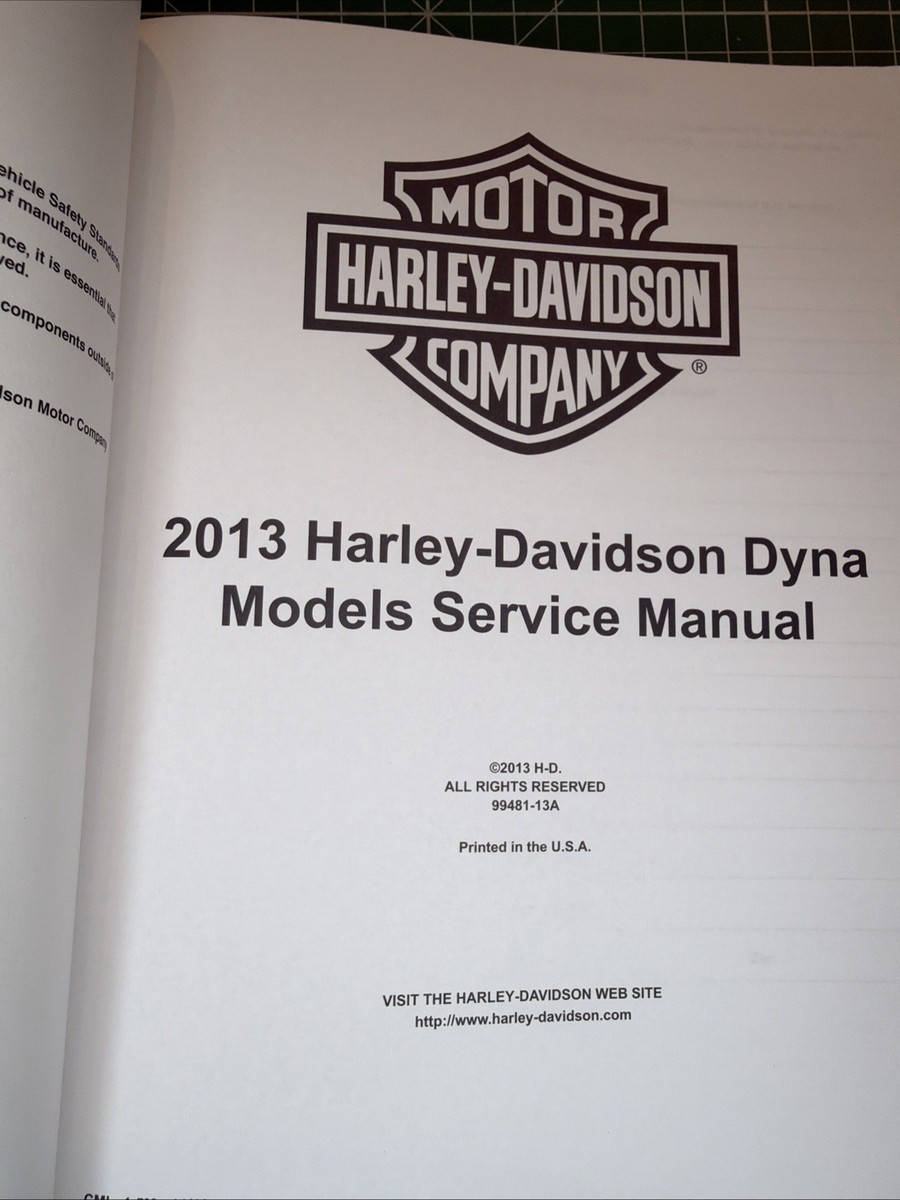2013 Harley Davidson Dyna Models Service Manual 99481-13A | eBay