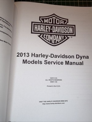 2013 Harley Davidson Dyna Models Service Manual 99481-13A | eBay