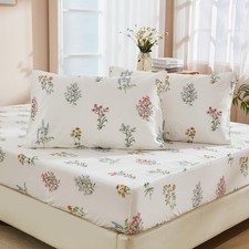 Floral Sheet Set Twin Size 100 Cotton Sheets Crispy Cooling Percale Sheets 3...