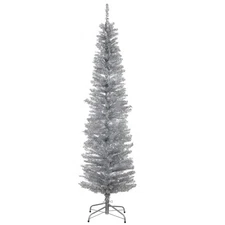 6 ft. Tinsel Collection Silver Tree