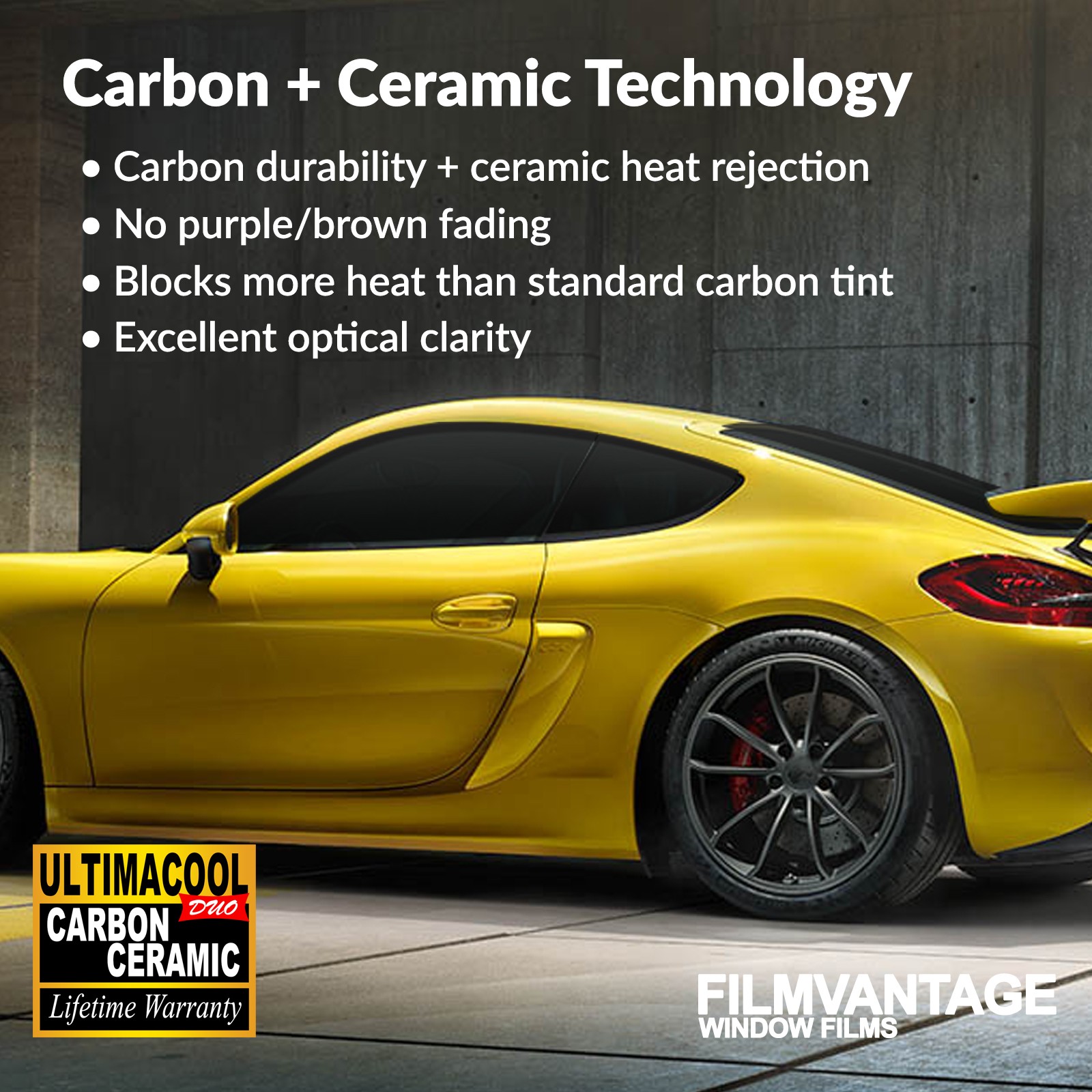 DUO CARBON CERAMIC PRECUT WINDOW TINT KIT FOR MASERATI GHIBLI 14-23 SIDE + REAR