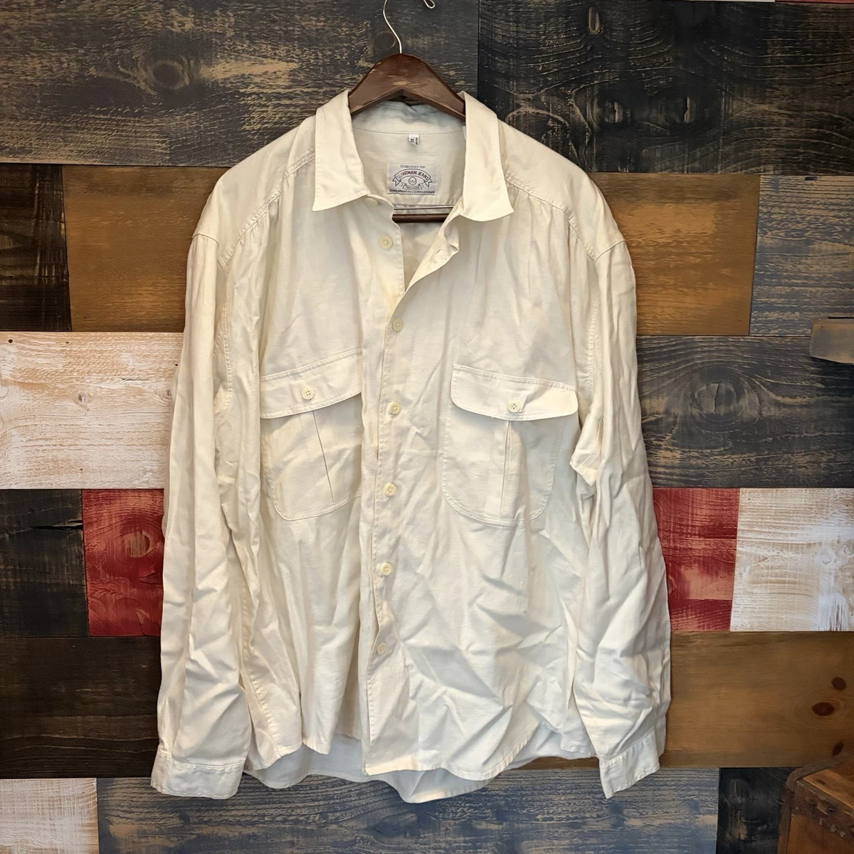Armani Jeans Linen Casual Button-Down Shirts for Men for sale | eBay