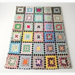 Vintage 1940’s / 50’s Quilt Top Hand Pieced Feed Sack 64” X 80”