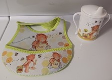 Baby Cie Neoprenowy śliniak i kubek Sippy w motywie "Słodki jak miód"