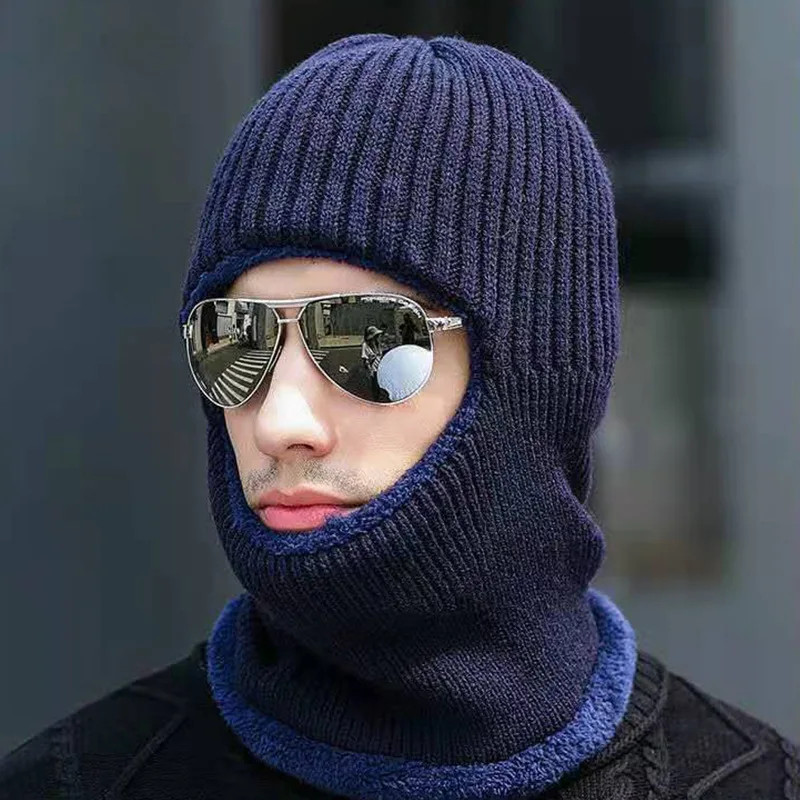 Thick Knitted Balaclava Windproof Thermal Full Face Hood Outdoor Sports Gear
