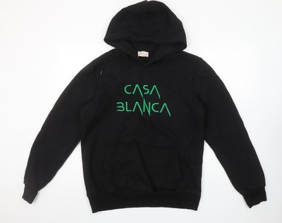 Invictus Paris Herren Schwarz Pullover Hoodie M Logostickerei Baumwolle