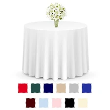 20 Pack Round Wedding Banquet Polyester Fabric Tablecloths