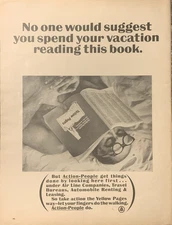 1965 Yellow Pages PRINT AD Vacation Action People VTG 60s Let Fingers Do Walking