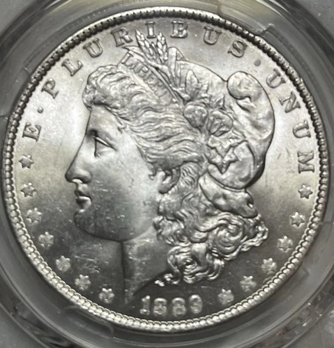1889 $1 Morgan Silver Dollar. Higher Grade. Slab Included.
