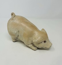 Vintage Arthur Court Designs Pig Piglet Ceramic? Jeweled Eyes Figurine USA Made