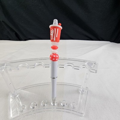 Coke Cup Red  Silicone Beaded Refillable Pen Extra Black Ink Cartridge 