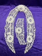 Lot de 1 manchette ancienne victorienne en dentelle fait main
