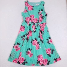 Robbie Bee Dress Fit And Flare Size 8 Teal Floral Garden Party Cottagecore