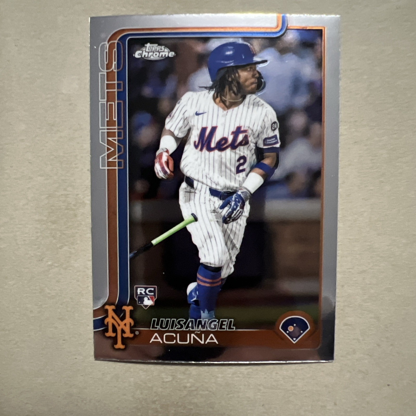 2025 Topps Chrome Luisangel Acuna RC Base Mets Rookie #56