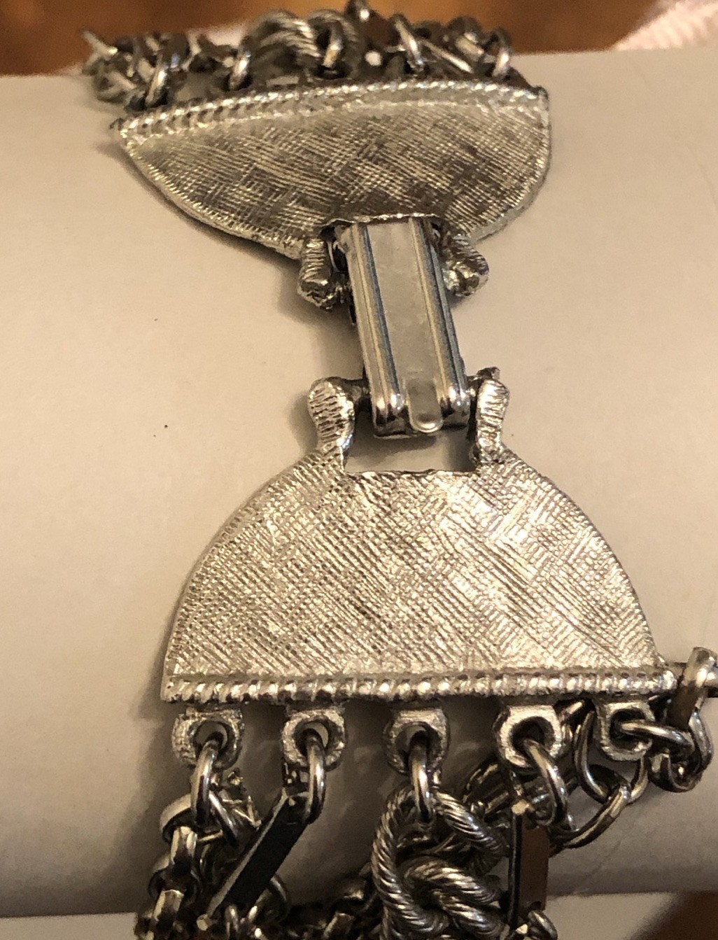 Multi Strand Silver Tone Chain Braclet (E1) - image 3